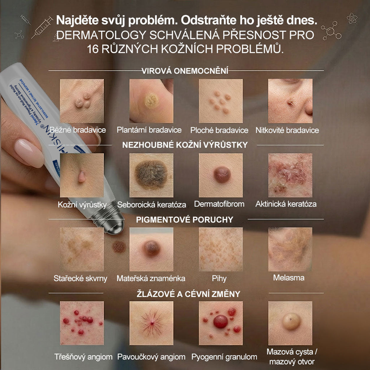 🐬🧪Oficiální značkový obchod | Hiskin® 7denní odstraňovač skvrn a pigmentových skvrn (Bezbolestný rollerball bez jizev)