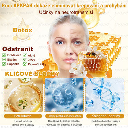 🔥  Dermatologicky a klinicky testováno🐝APKAPK®Bee Venom Krém na obnovení pleti🐝 pomáhá při léčbě kožních problémů, jako jsou: vrásky, jizvy, pigmentové skvrny, strie, akné, psoriáza, ekzém, kožní změny, podráždění, záněty a další kožní problémy.